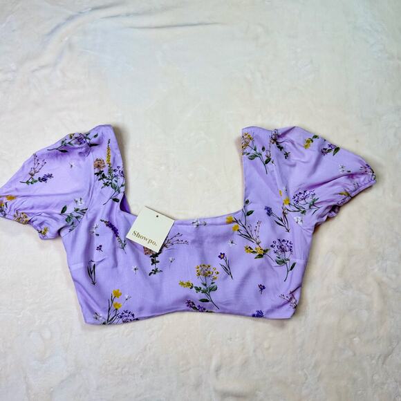 Showpo Artemis Crop Top Lavender Women’s 10 NWT Cottagecore Coquette Botanical - Picture 3 of 16